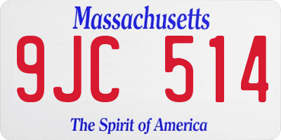 MA license plate 9JC514