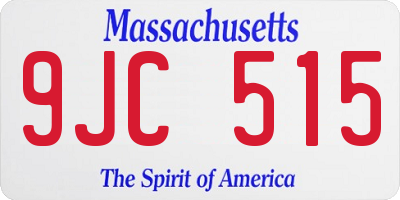 MA license plate 9JC515