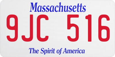 MA license plate 9JC516