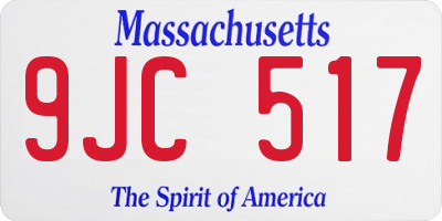 MA license plate 9JC517