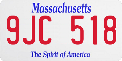 MA license plate 9JC518