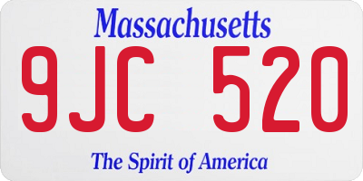 MA license plate 9JC520