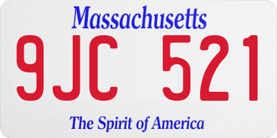 MA license plate 9JC521