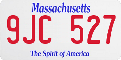 MA license plate 9JC527
