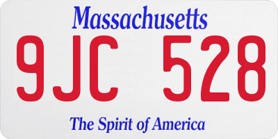 MA license plate 9JC528