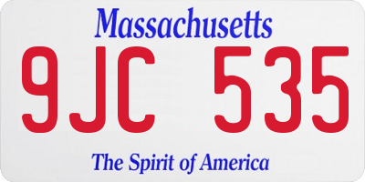 MA license plate 9JC535