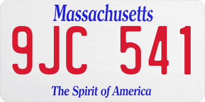 MA license plate 9JC541