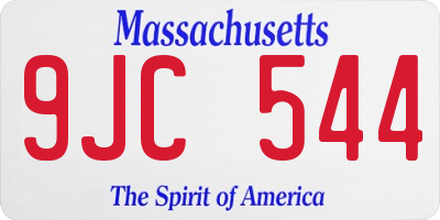 MA license plate 9JC544