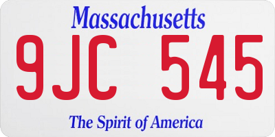 MA license plate 9JC545