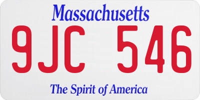 MA license plate 9JC546