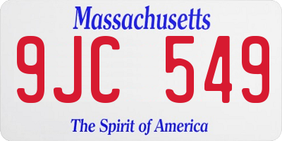 MA license plate 9JC549
