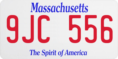 MA license plate 9JC556
