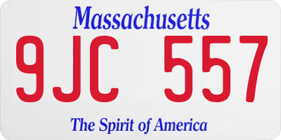 MA license plate 9JC557