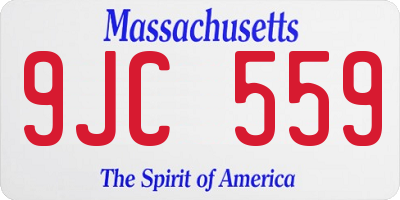 MA license plate 9JC559