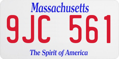 MA license plate 9JC561