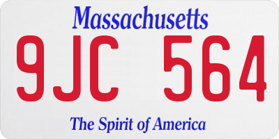 MA license plate 9JC564