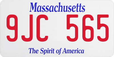 MA license plate 9JC565