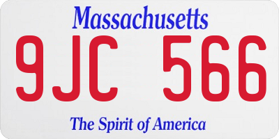 MA license plate 9JC566