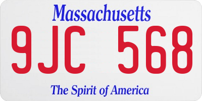 MA license plate 9JC568