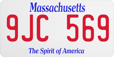 MA license plate 9JC569