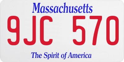 MA license plate 9JC570