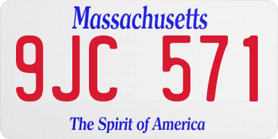 MA license plate 9JC571