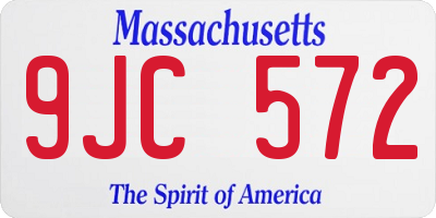 MA license plate 9JC572