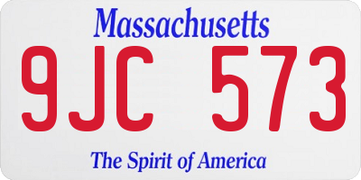MA license plate 9JC573