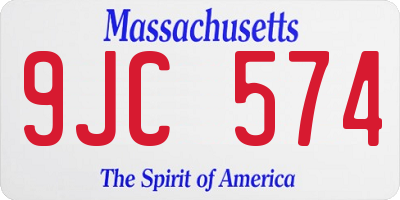 MA license plate 9JC574