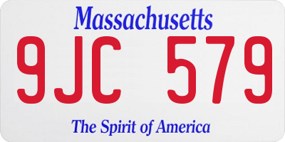 MA license plate 9JC579