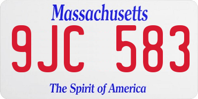 MA license plate 9JC583