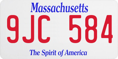 MA license plate 9JC584