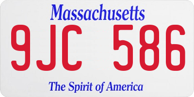 MA license plate 9JC586