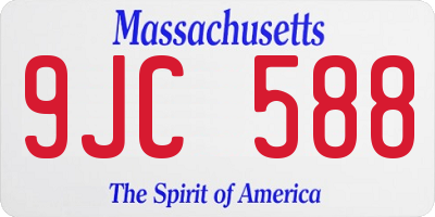 MA license plate 9JC588