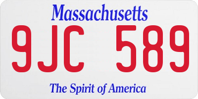 MA license plate 9JC589