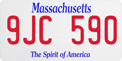 MA license plate 9JC590