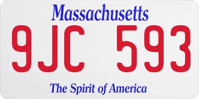 MA license plate 9JC593