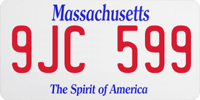 MA license plate 9JC599