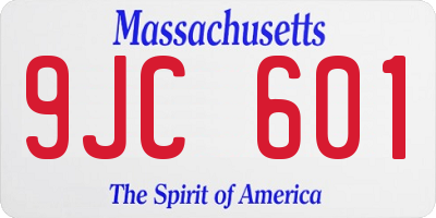 MA license plate 9JC601