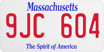 MA license plate 9JC604