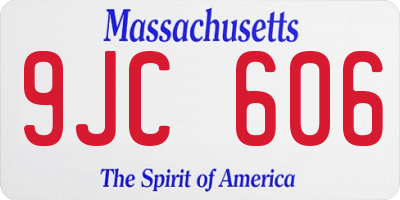 MA license plate 9JC606