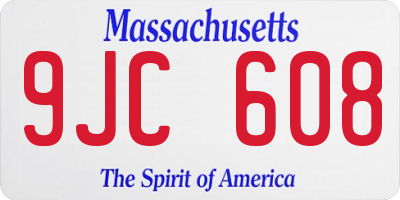 MA license plate 9JC608