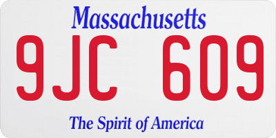 MA license plate 9JC609