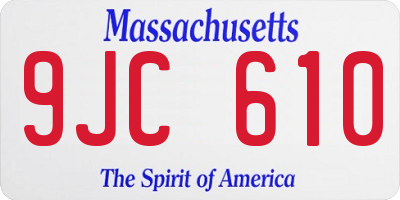 MA license plate 9JC610