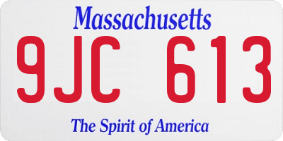 MA license plate 9JC613