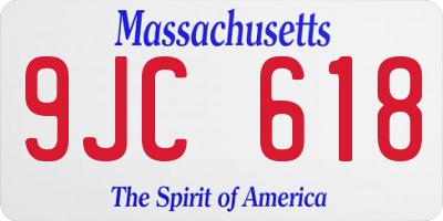 MA license plate 9JC618