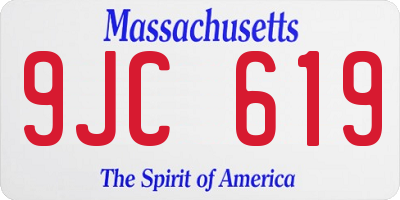 MA license plate 9JC619