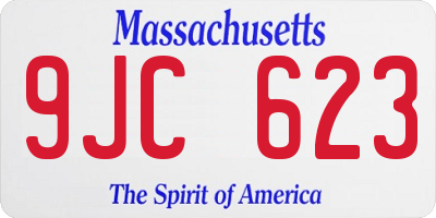 MA license plate 9JC623