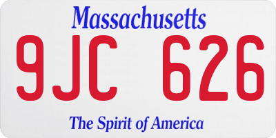 MA license plate 9JC626