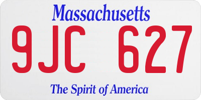 MA license plate 9JC627